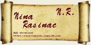 Nina Rasinac vizit kartica